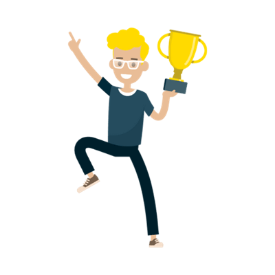 Gutt med pokal